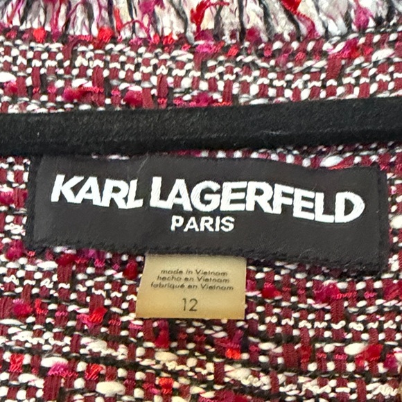 Karl Lagerfeld Maroon Textured Blazer - Picture 2 of 15